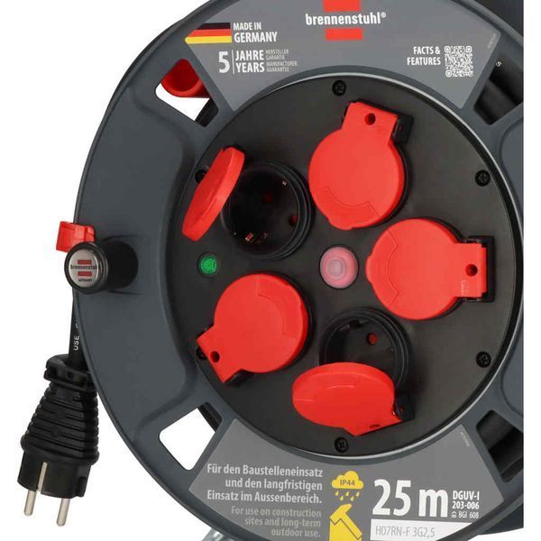 Подовжувач на котушці 25 м Brennenstuhl Professional KU H07RN-F 3G2.5мм&sup2; 9232250100 фото