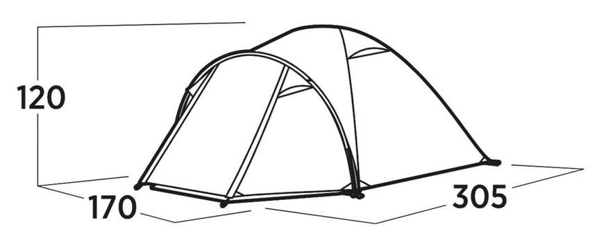 Намет туристичний 3 місний Easy Camp Setesdal 2000 мм з тамбуром 120477 фото