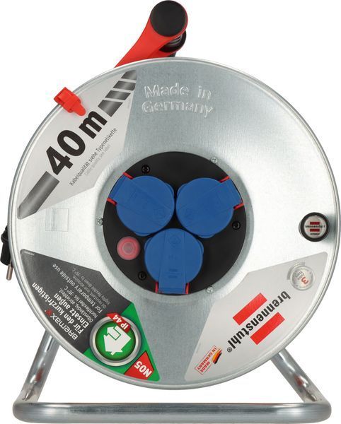 Подовжувач на котушці 40 м Brennenstuhl Garant-S 3 розетки 3300 Вт 220 В 16 А IP44 AT-N05V3V3-F 3G1,5мм&sup2; помаранчевий 1198750 фото