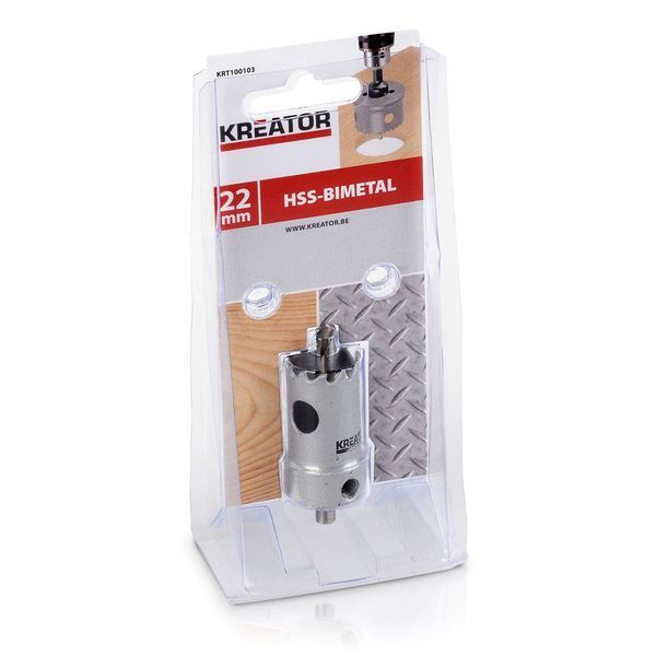 Коронка біметалева для дерева та металу &Oslash; 22mm Kreator KRT100103 фото