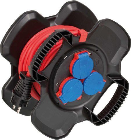 Подовжувач на котушці 10 м Brennenstuhl X-Gum 3 розетки 3300 Вт 220 В 16 А IP44 AT-N05V3V3-F 3G1,5мм&sup2; червоний 1169717100 фото