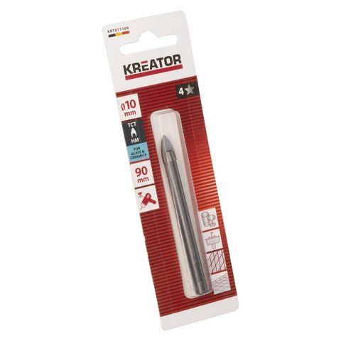 Свердло по плитці та склу &Oslash; 10x90mm Kreator KRT011106 фото