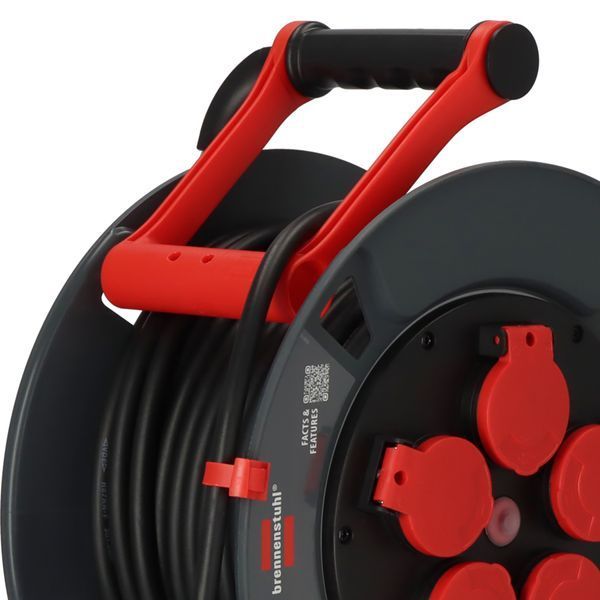 Подовжувач на котушці 25 м Brennenstuhl Professional 300 KU 2100 5 розеток 3300 Вт 220 В 16 А IP44 H07RN-F 3G1,5мм&sup2; -25&deg;С чорний 9231250100 фото