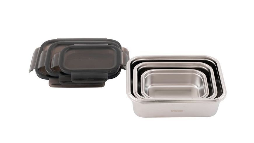Набір судків з нержавіючої сталі Outwell Camper Food Box Set 0,4л /1,2л/2,2л 651210 фото