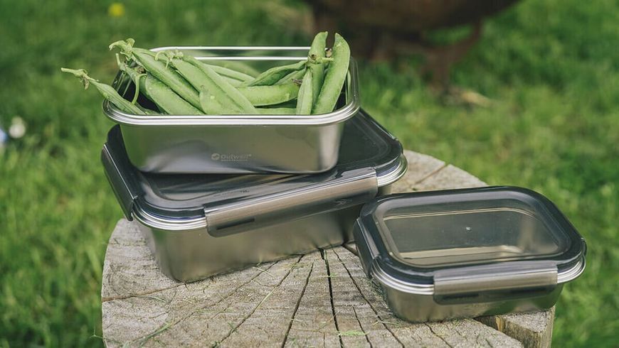 Набір судків з нержавіючої сталі Outwell Camper Food Box Set 0,4л /1,2л/2,2л 651210 фото