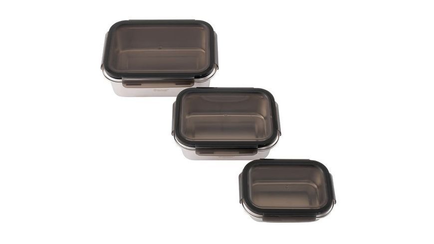Набір судків з нержавіючої сталі Outwell Camper Food Box Set 0,4л /1,2л/2,2л 651210 фото