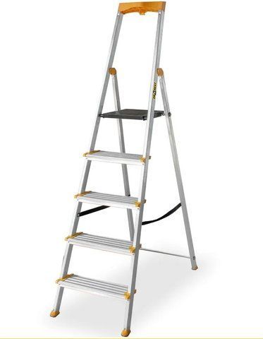 Драбина-стрем'янка DRABEST PRO MAX на 5 сходинки з органайзером 150кг DR-AL-D5-MAX фото