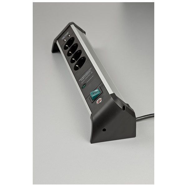 Мережевий фільтр 1,8 метра 4 розетки Brennenstuhl Alu-Office-Line 60000A 2 USB 5V/3100 mA 3500 Вт 16 А 3х1,5мм&sup2; 1391020410 фото