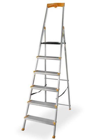 Драбина-стрем'янка DRABEST PRO MAX на 6 сходинки з органайзером 150кг DR-AL-D6-MAX фото