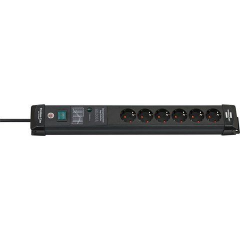Мережевий фільтр 3 метри 6 розеток Brennenstuhl Premium-Line 60000А EMI / RFI 3500 Вт 16 A 3х1,5мм&sup2; 1951160401 фото