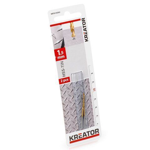 Титанове свердло по металу &Oslash; 1.5x40mm Kreator KRT010202 фото