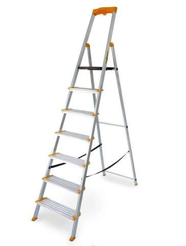 Драбина-стрем'янка DRABEST PRO MAX на 7 сходинки з органайзером 150кг DR-AL-D7-MAX фото