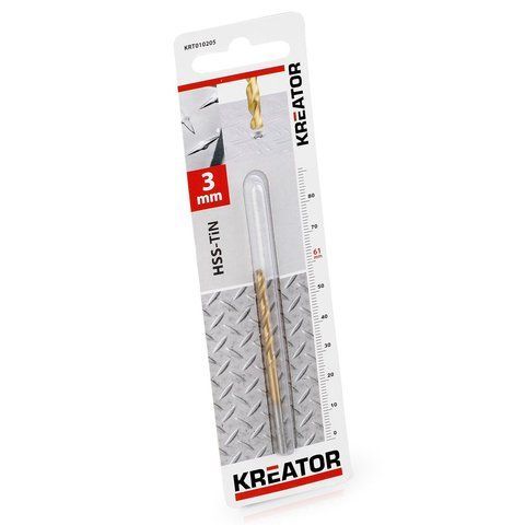 Свердло по металу з титановим покриттямі &Oslash; 3x61mm Kreator KRT010205 фото