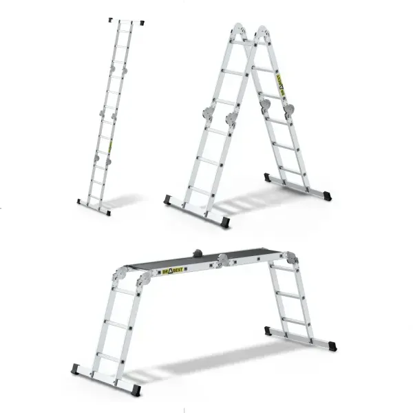 Драбина шарнірна з помостом Drabest PRO 4х3 сходинки 150 кг (DP-4x3-PRO)