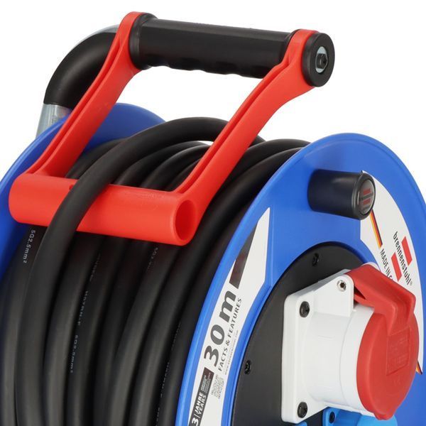 Подовжувач на котушці 30 м Brennenstuhl Garant 3 розетки 8000 Вт 220/380 В 16 А IP44 H07RN-F 5G2,5 чорний 1237980 фото