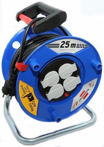 Подовжувач на котушці 25 м Brennenstuhl Garant 4 розетки 3300 Вт 220 В 16 А IP20 H05VV-F 3G1,5мм&sup2; 1215056 фото