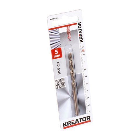 Свердло з кобальту для металу &Oslash; 5x86mm Kreator KRT011512 фото