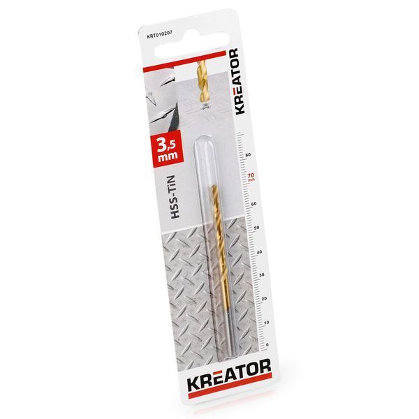 Титанове свердло по металу &Oslash; 3.5x70mm Kreator KRT010207 фото