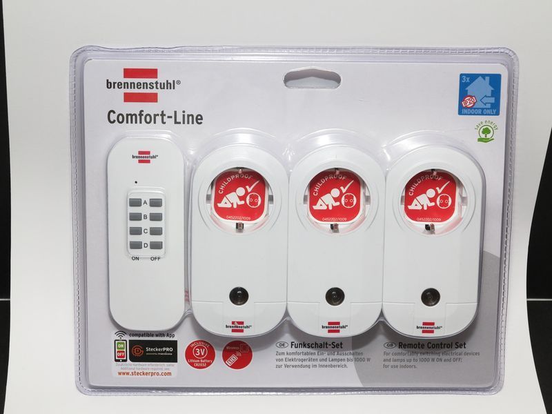 Розетки з пультом ДУ Brennenstuhl Comfort-Line 3 шт в наборі (1507040) 1507040 фото
