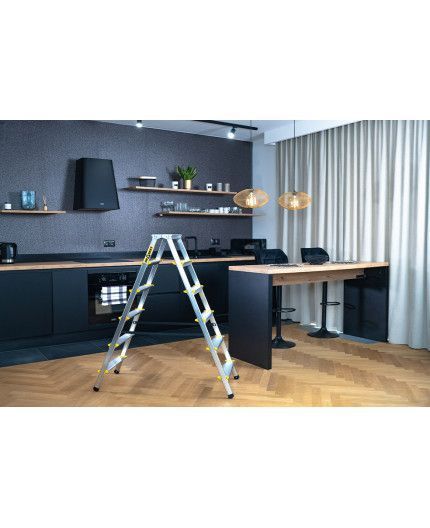 Драбина-стрем'янка DRABEST PRO двостороння 2х3 сходинки 150кг (DD3-150) DD3-150 фото