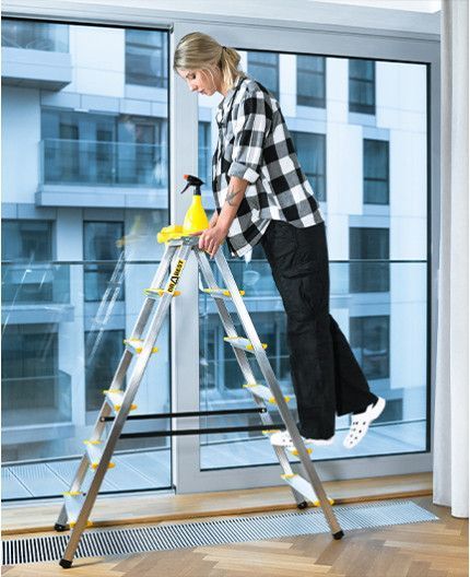 Драбина-стрем'янка DRABEST PRO двостороння 2х3 сходинки 150кг (DD3-150) DD3-150 фото