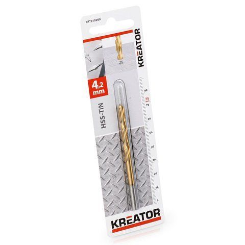 Титанове свердло по металу &Oslash; 4.2x75mm Kreator KRT010209 фото