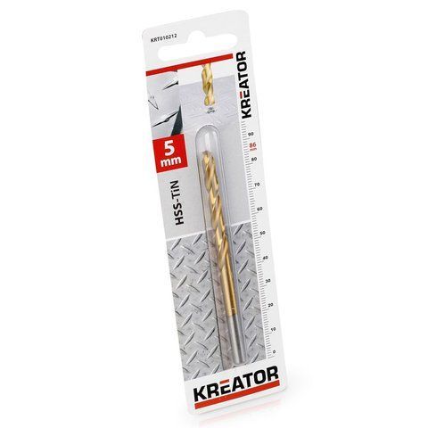 Свердло по металу з титановим покриттямі &Oslash; 5x86mm Kreator KRT010212 фото