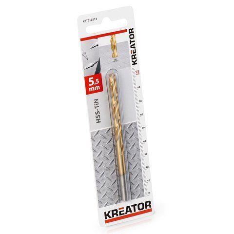 Титанове свердло по металу &Oslash; 5.5x93mm Kreator KRT010213 фото