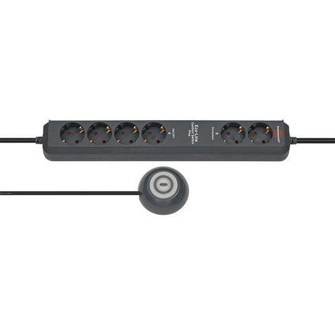 Подовжувач 1,5 метра 6 розеток виносний вимикач Brennenstuhl Eco-Line Comfort Switch Plus 3500 Вт чорний 1159560516 фото