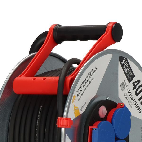 Подовжувач на котушці 40 м Brennenstuhl Garant-S 3 розетки 3300 Вт 220 В 16 А IP44 H07RN-F 3G1,5мм&sup2; чорний 1198340 фото