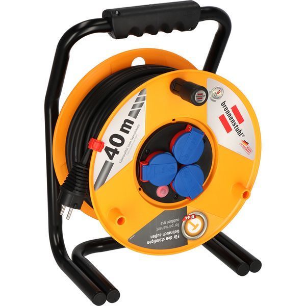 Подовжувач на котушці 40 м Brennenstuhl Brobusta 3 розетки 3300 Вт 220 В 16 А IP44 H07RN-F 3G2,5 1318940 фото
