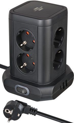 Подовжувач настільний з USB C Power Delivery 20 Вт Brennenstuhl Desktop-Power-Plus чорний 1153560010 фото