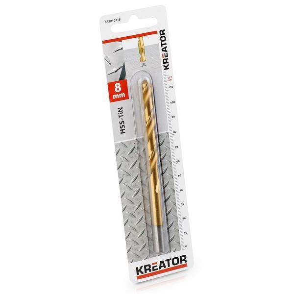 Свердло по металу з титановим покриттямі &Oslash; 8x117mm Kreator KRT010218 фото