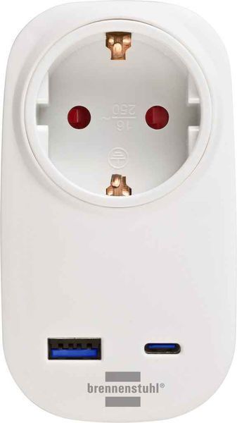 Адаптер для розетки Brennenstuhl з USB-C Power Delivery 1508210010 фото