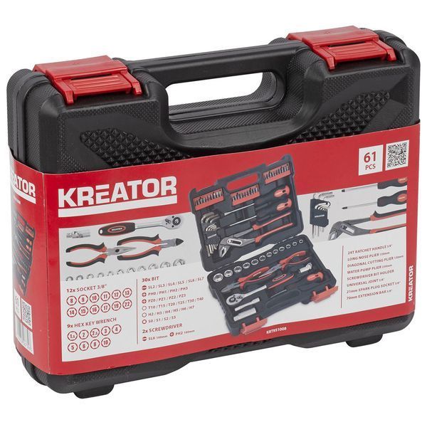 Набір інструментів 61шт Kreator KRT951008 фото