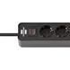 Подовжувач 1,5 метра 4 розетки Brennenstuhl Ecolor 2 USB 3500 Вт чорний фото 5