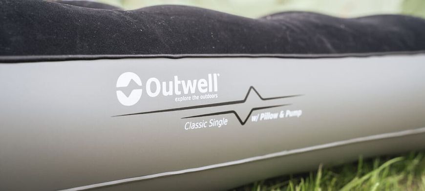 Надувний матрац з подушкою та вбудованим насосом Outwell Classic Single 185x72x20/30 см 400049 фото