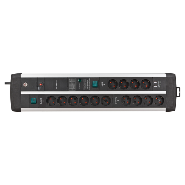 Мережевий фільтр 3 метри 14 розеток Premium Protect-Line 120000А EMI/RFI 2 USB 5V/3100 mA 3680 Вт 16 А 3х1,5мм&sup2; 1392000232 фото