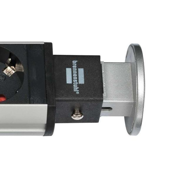 Подовжувач 2 метри 3 розетки настільний Brennenstuhl Tower Power 2 USB 5V/2100 mA 3500 Вт чорно-сірий чорний 1396200013 фото