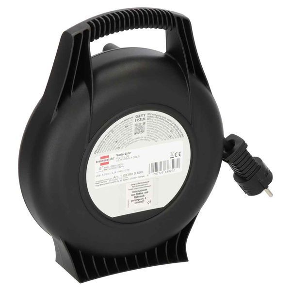 Подовжувач з USB зарядкою в закритому корпусі 10 м Brennenstuhl Vario Line чорний 1093900600 фото