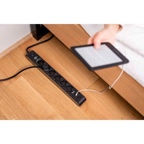 Мережевий фільтр 2 метри 6 розеток Brennenstuhl Premium-Line 2 USB Power Delivery 20 Вт 3500 Вт 16 А 1150790602 фото
