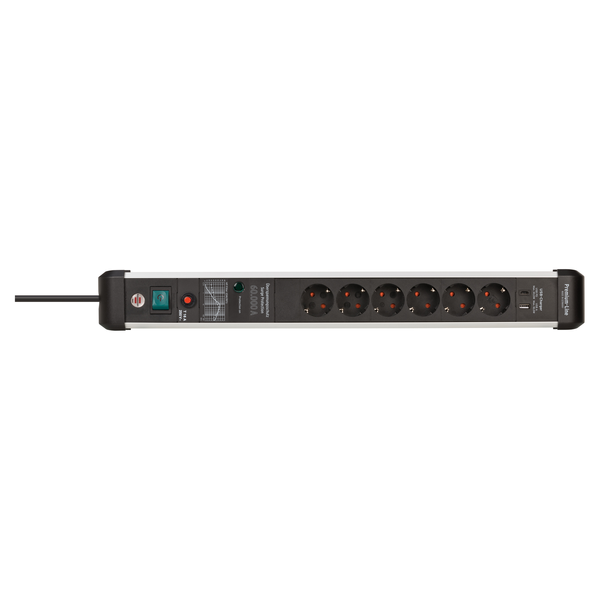 Мережевий фільтр 3 метри 6 розеток Brennenstuhl Premium Protect-Line 60000A EMI/RFI Power Delivery 2 USB 5V/3100 mA 3500 Вт 16 А 3х1,5мм&sup2; 1391010620 фото