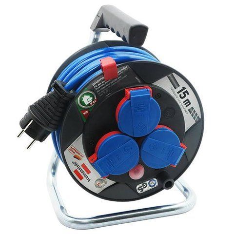 Подовжувач на котушці 15 м Brennenstuhl Garant Compact 3 розетки 3300 Вт 220 В 6 А IP44 AT-N05V3V3-F 3G1,5мм&sup2; синій 1079850 фото