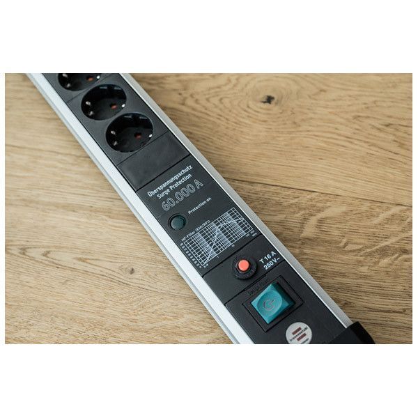 Мережевий фільтр 3 метри 6 розеток Brennenstuhl Premium Protect-Line 60000A EMI/RFI 2 USB Type-A 5V/3100 mA 3500 Вт 16 А 3х1,5мм&sup2; 1391010610 фото