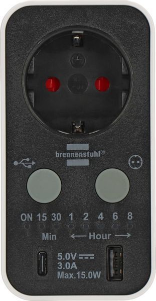 Цифровий таймер зворотного відліку Brennenstuhl з USB A та USB C 1506180 фото