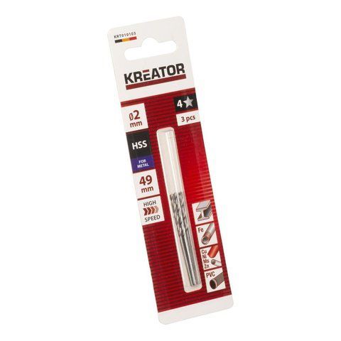 Свердло по металу HSS &Oslash; 2x49mm 3шт Kreator KRT010103 фото