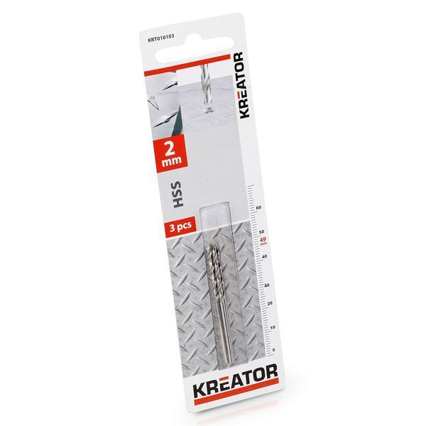 Свердло по металу HSS &Oslash; 2x49mm 3шт Kreator KRT010103 фото