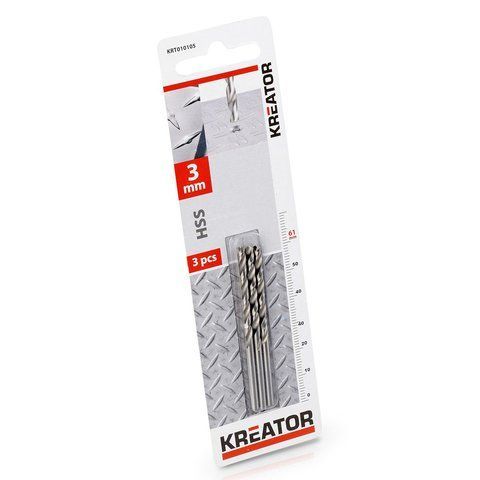 Свердло по металу HSS &Oslash; 3x61mm 3шт Kreator KRT010105 фото