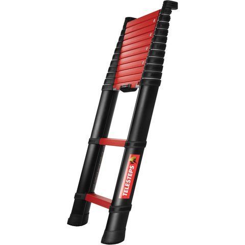 Телескопічна драбина TELESTEPS Rescue Line 13 сходинок 4.1 м червона 72741-521 фото