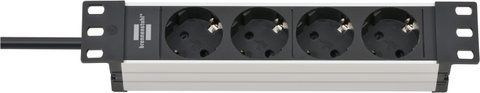 Подовжувач 2 метри 4 розетки для серверної шафи 10" Brennenstuhl Alu-Line 3680 Вт 1390007004 фото
